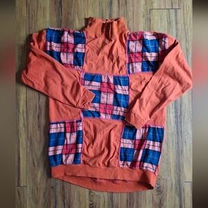Vintage 90s Patchwork Longsleeve Shirt VTG